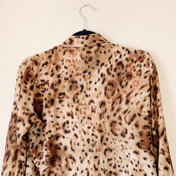 vintage ruffle leopard blouse, small - Picture 10 of 12